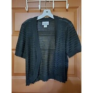 Anthony Richards Black Knit Short Sleeve Sweater Cover Up Size Medium